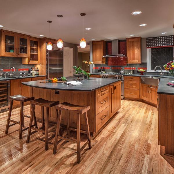 Hot Sale Luxury Designs Cherry Wood Cabinets Cupboard Set Kitchen Furniture