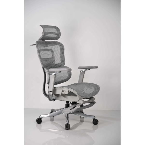 Aluminium Ergonomic Footrest Office Chair With 5D Linkage Armrest