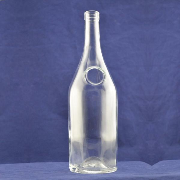 Frosted Gold Triangle Brandy Empty Bottle Decal Transparent