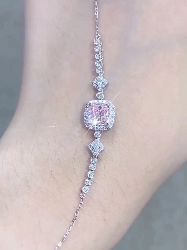 Лабораторная бриллиантовая браслет розовый розовый цвет 1.52ct