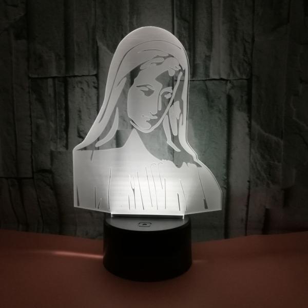 Virgin Mary 3D night Lights Colorful Touch LED Vision Decorative Atmosphere 3D Small Table Lamp