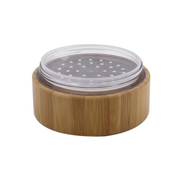 250g Bamboo Cosmetic Packaging  Jars loose powder jars with sifter puff containers