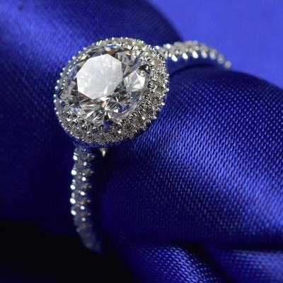 White Gold Forever One Moissanite Engagement Rings 9.25 Hardness RD0165