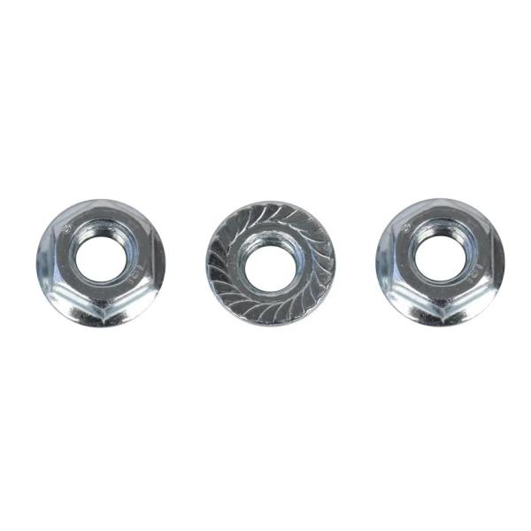 Porca de flange serrilhada sextavada M10 solda de aço inoxidável porcas de flange hexagonais polimento brilhante