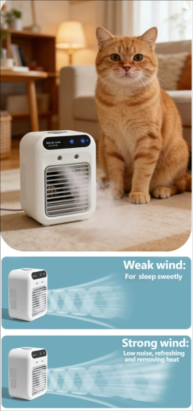 Portable Pet Spray Cooling Fan | Dog Cat Kennel Water Air Cooler