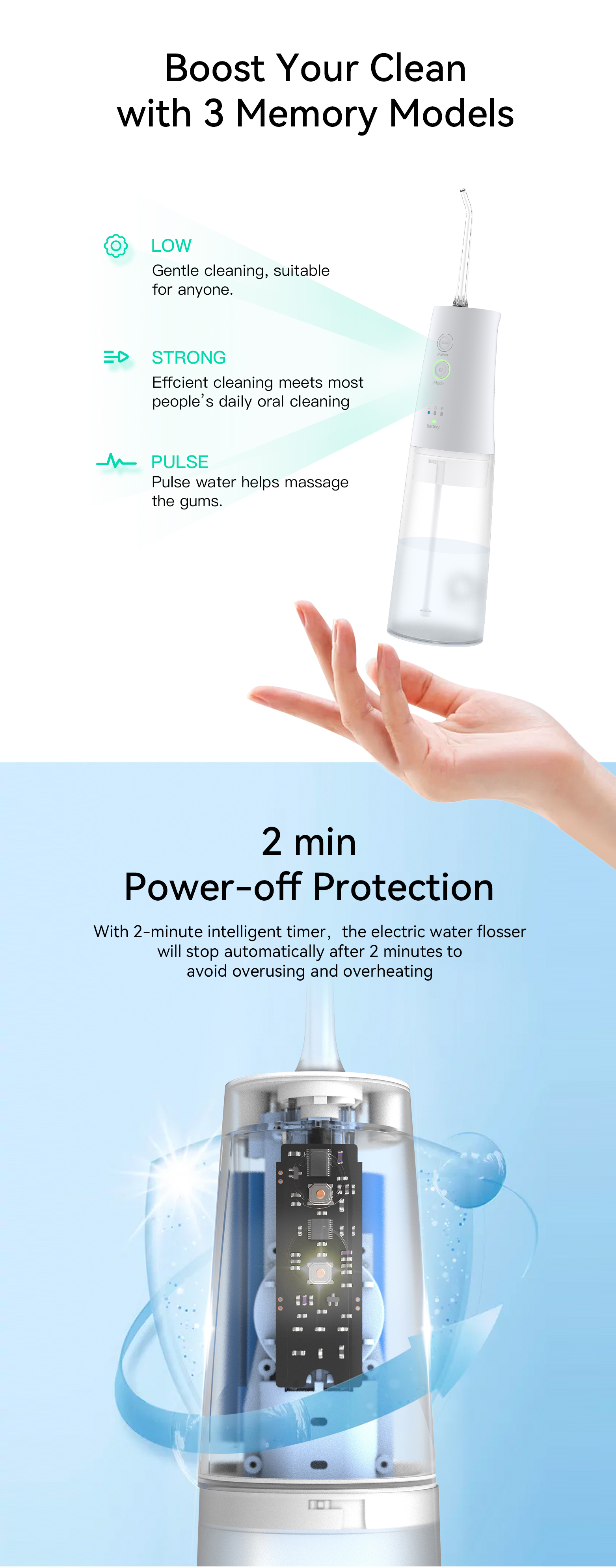 Выбор Flosser воды 3 ИМПов ульс портативный зубоврачебный водоструйный перезаряжаемые