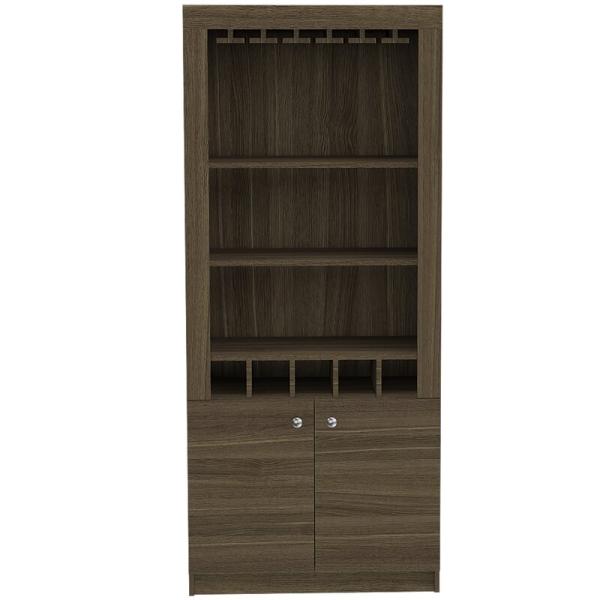 Industrial Bar Corner Wine Rack Cabinet With Wooden Shelves Wall Mounted Design