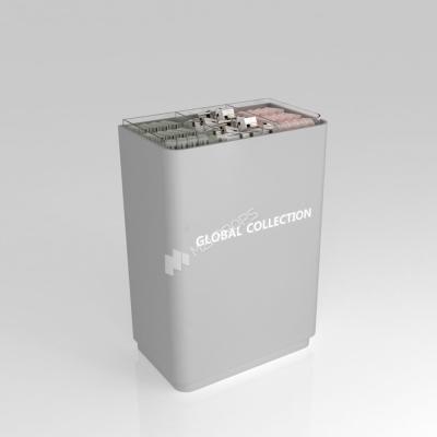 Retail Shop Interior Design Grey Wooden Sample Island For Premium Display Table And Cost-Effective Shop Cabinet