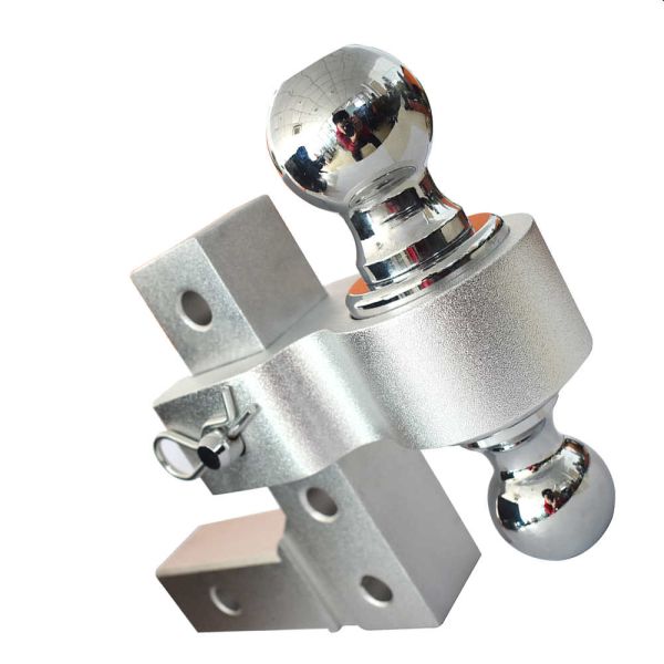 Aluminum Dual Ball Mount Best Adjustable Trailer Tow Towing Hitch 6