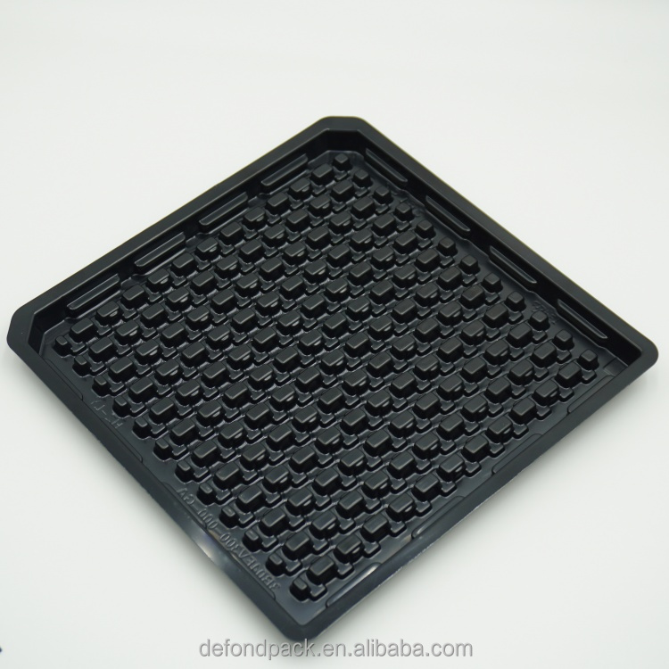 Factory Custom  Black Vacuum Forming Tray for Electronic China Manufacturer Customized PET Plastic Blister Tray Packaging