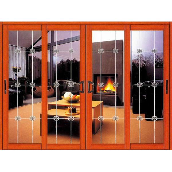 Frosted Glass Aluminum Door Profiles Excellent Thermal Conductivity Custom Size