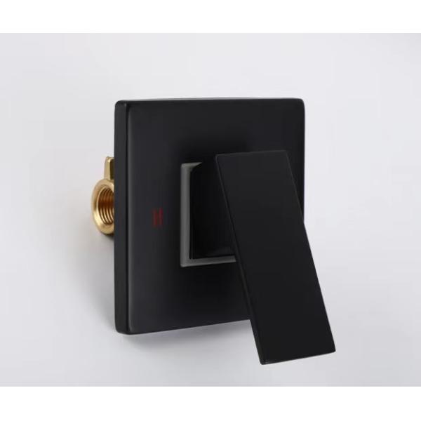 Wall Mounted Shower Control Angle Valves for Modern Bathroom Rainfall Shower in Black