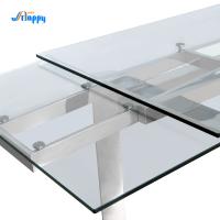 Table à manger en verre rectangulaire de 200 cm prête à être assemblée
