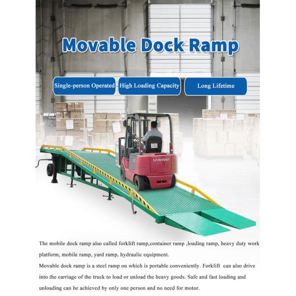 Loading And Unloading Portable Dock Ramp Green Portable Steel Ramps