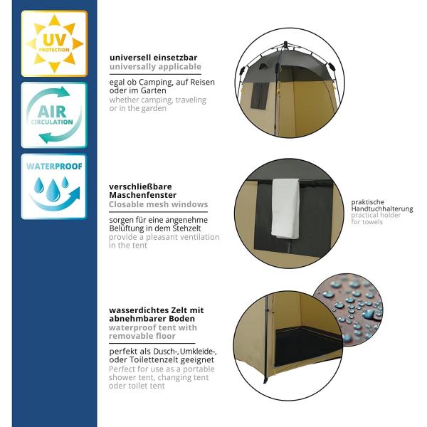 155x155x220CM Pop Up Shower Tent