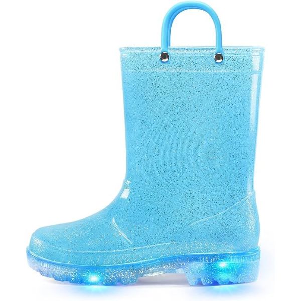 Bottes de pluie pour enfants en PVC fonctionnel avec lumières et poignées, logo OEM, taille personnalisée
