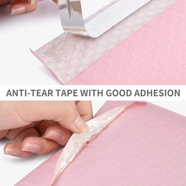 CTCX Small Pink Padded Envelope Bubble Mailers Custom Logo Pink Shipping Bags Bubble Mailers Light Pink Bubble Polymailers