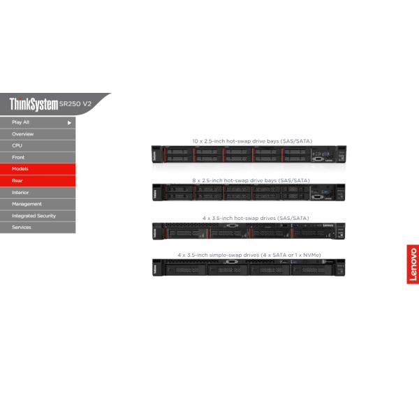 ThinkSystem SR250 V2 4SFF Rack Storage Server Intel Xeon E-2378G Processor