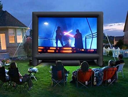Outdoor Inflatable Projector Screen Air Sealed Double-Sided Projection for Gatherings