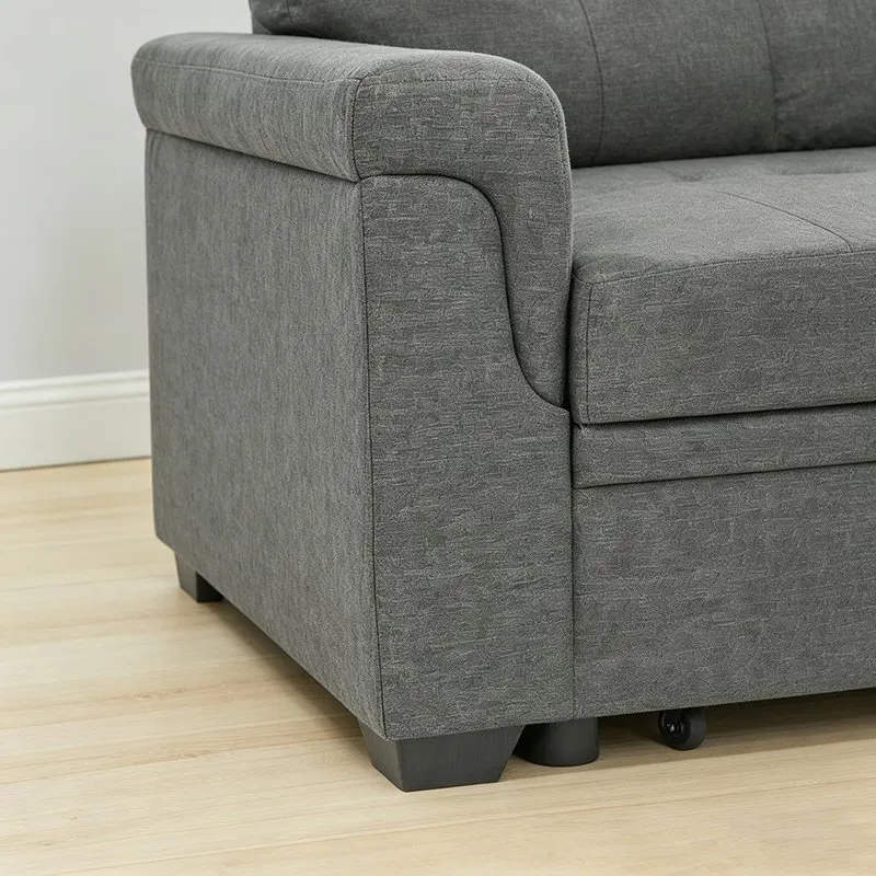 Hand Tufted Fabric Pull out Sleeper Sofa Bed for Luxury Small Apartment Decor