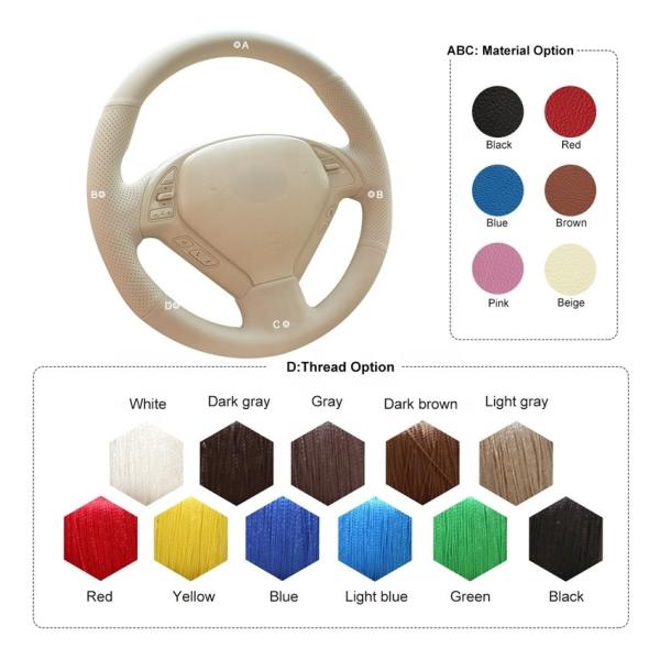 Stylish Custom Steering Wheel Cover for Infiniti G37 2007-2013 EX35 2008-2012 EX37 2013