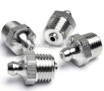 Drill Sleeve and Button Connection 1/4-19 BSP Stainless Steel Straight Grease Fitting Cap with Round Flat Head Code