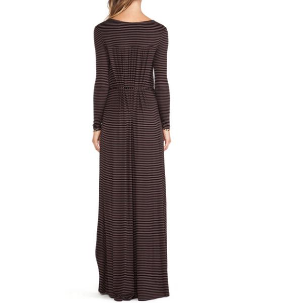 Casual V Neck Floor Length Maxi Dress