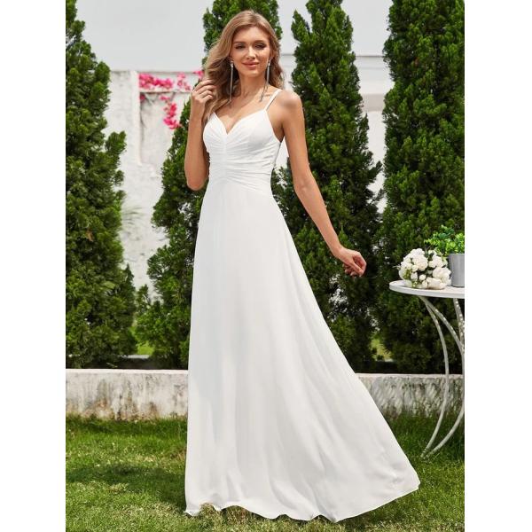 Sexy Empire A-line Adjustable Straps V-neck Pleated Burgundy Chiffon Prom Dress