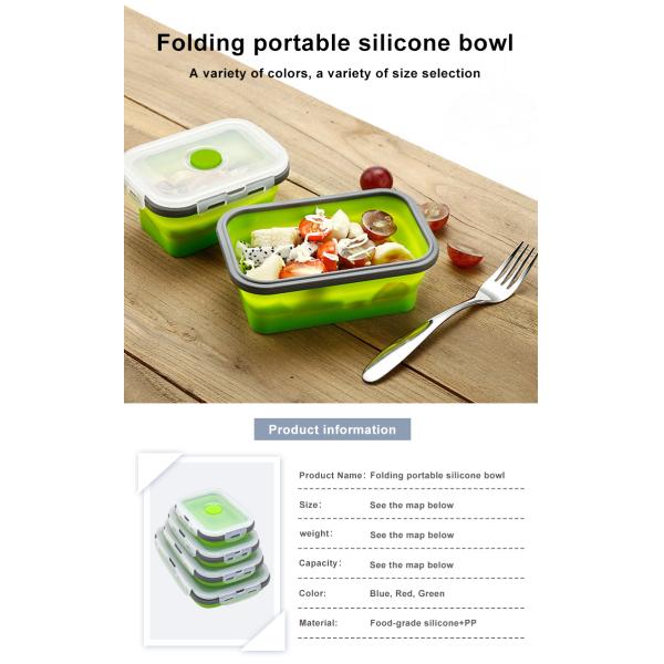 FLGB одобрило коробку для завтрака складчатости силикона BPA свободную Microwavable