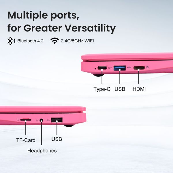 10.1 Inch Slim Portable Laptop with Intel N4000 Dual Core Processor and 128GB SSD for Home & Student