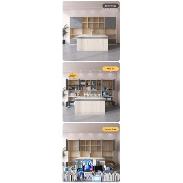 Cabinet de doble asiento pantalla estación de trabajo escritorio de computadora estilo moderno para sala de finanzas