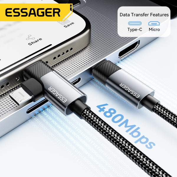 65W USB C to C and Micro Fast Charging Cable 1M 2M 480Mbps Data Transfer