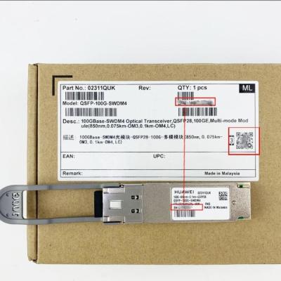 02311QUK QSFP-100G-SWDM4 QSFP28 100GE Optical Transceiver Module Huawei