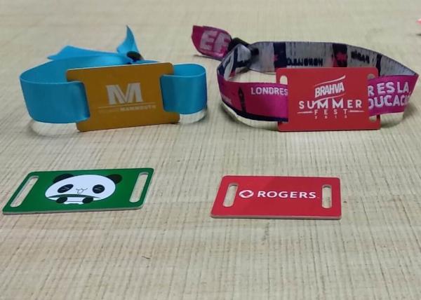 Exhibition Music Adjustable one time use RFID NFC Woven Wristband Disposable Fabric Bracelets With NFC