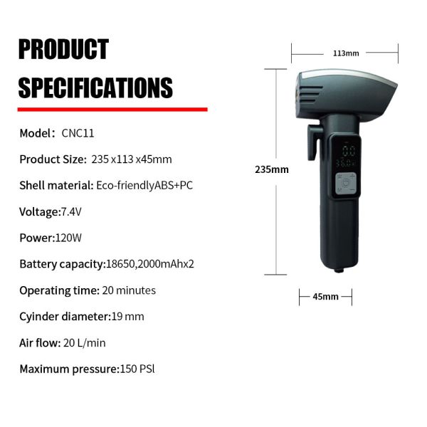 Outdoor Portable Tire Pump Mini Air Compressor Tire Inflator 150 PSI Digital Emergency Car Charger Jump Starter  