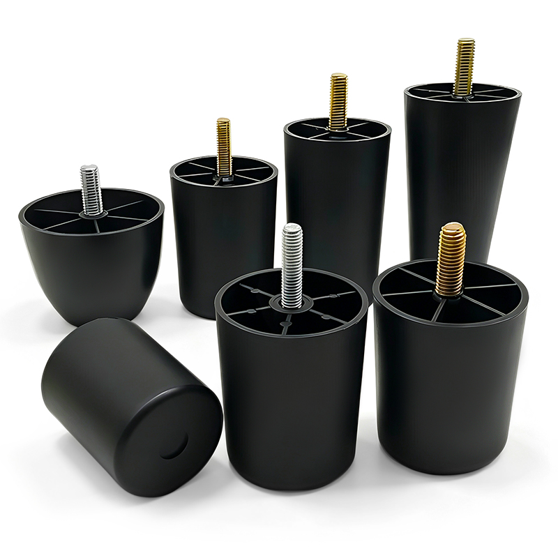 Round Plastic Height Increasing Sofa Feet Black Furniture Support Leg Accessories