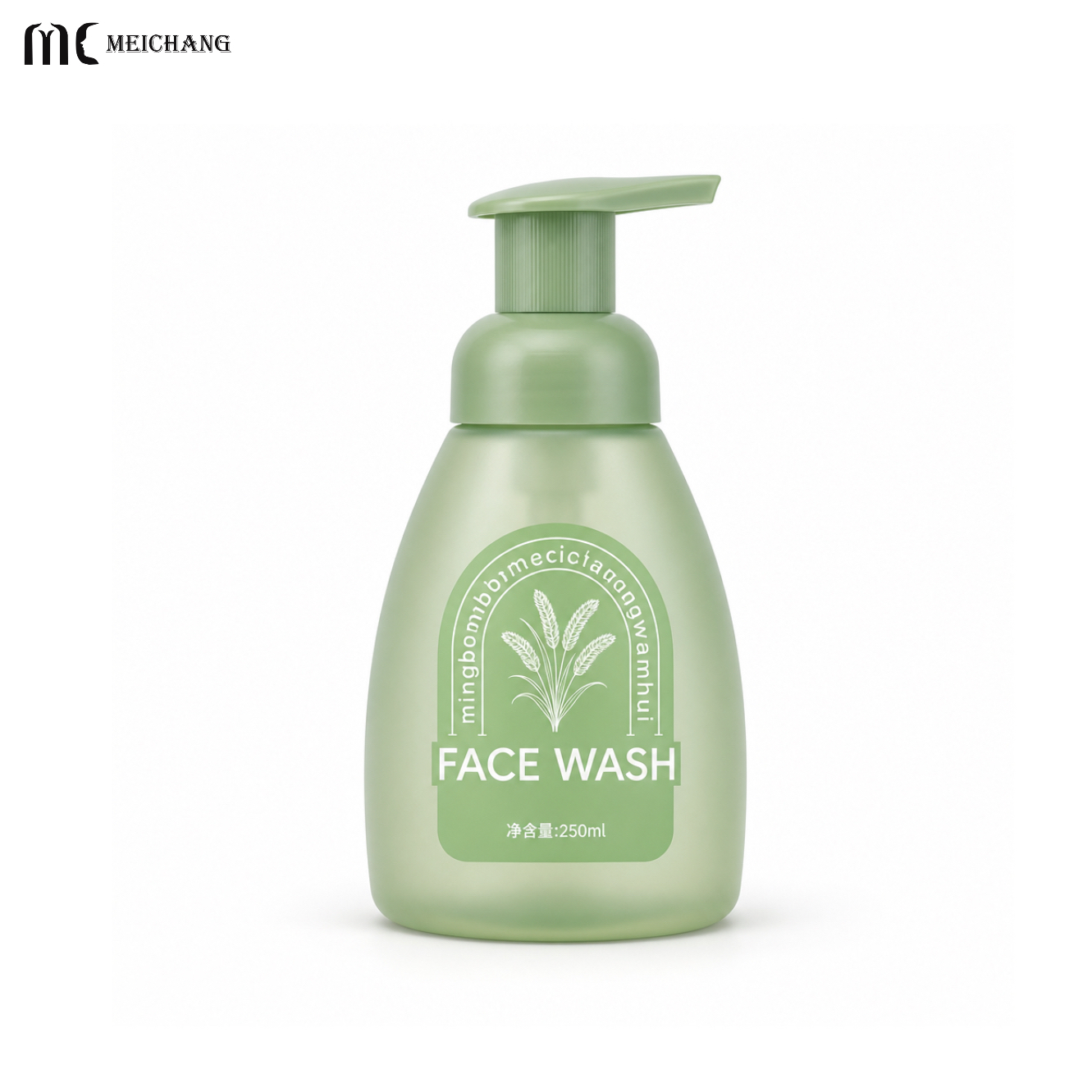 300ml Soft PE Oval Foaming Pump Bottle for Facial Cleanser（MC-1802）