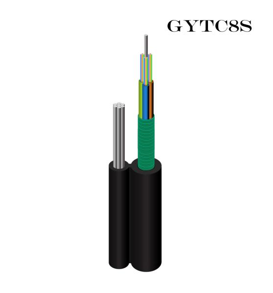 GYTC8S Fig 8 Power Cable Self Supporting Anti-Rodent 12F 24f Fiber Optic Cable