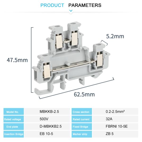 JMBKKB 2.5 Screw Clamp Terminal Block Replacement Rosh Certificate