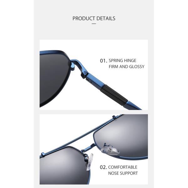 Capa anti del oxidante alrededor del aviador polaroid Sunglasses de las gafas de sol del metal