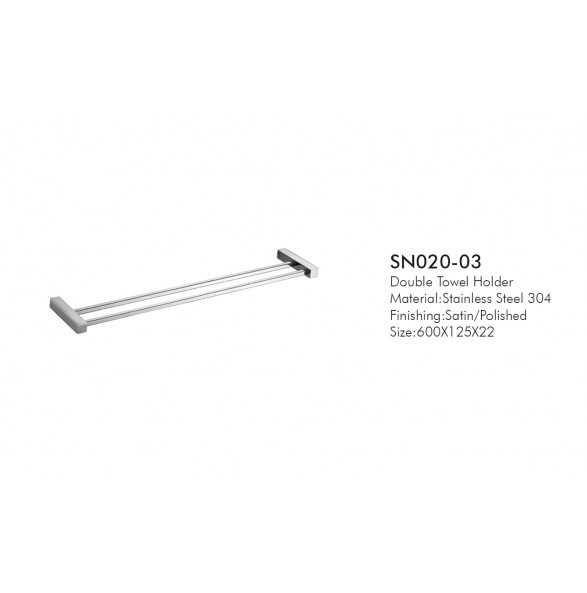 23.6Inch Moen Double Towel Bar OEM ODM Bathroom Accessories Shelves Sus304