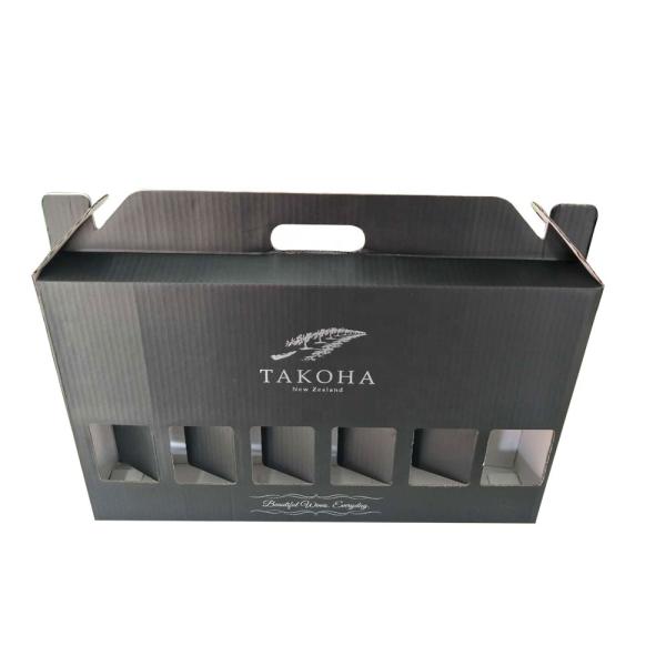 Waterproof Black Corrugated 12 Bottle Wine Gift Box