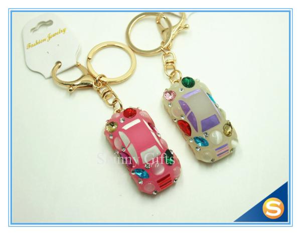 Wholesale Fashion Design Rhinestone Crystal Cars Key Chain Decoration Keychain For Women Car