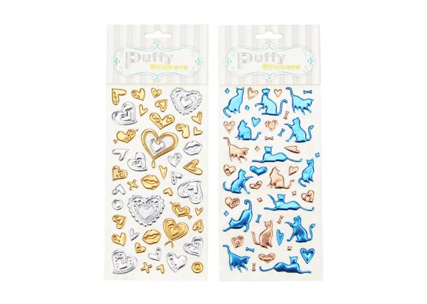 Personalized Foil Stickers 3D embossing decorative puffy sticker kids sticker printing