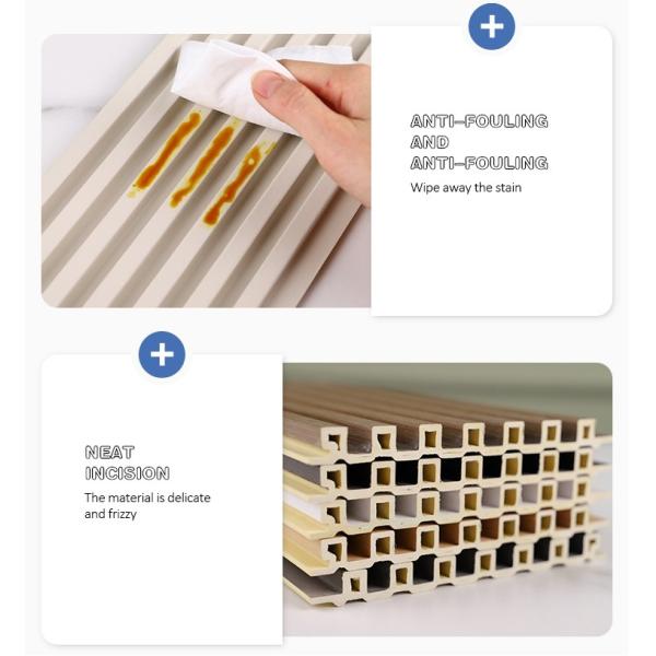 Panneaux muraux Wpc Décoration intérieure Panneaux intérieurs bois plastique composite Panneaux muraux Wpc PVC Panneaux muraux Wpc à flûte rainure noire