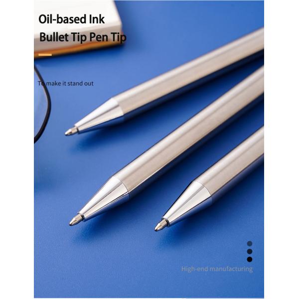 High Quality All Steel Press Ballpoint Pen Durable Simple Style Metal Barrel Ball Pen