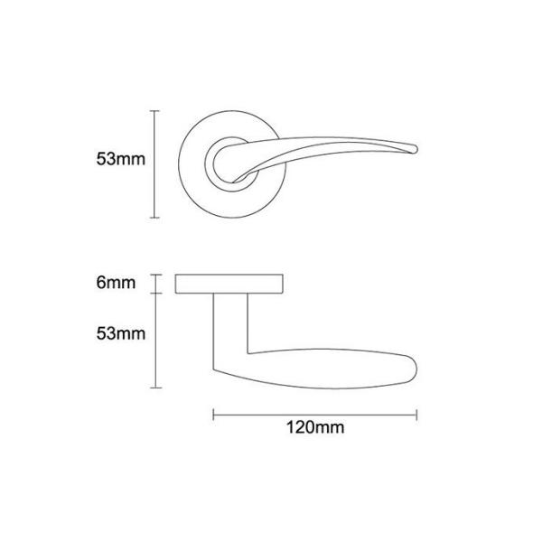 BS EN1906:2010 commercial door handle hardware for interior/exterior doors