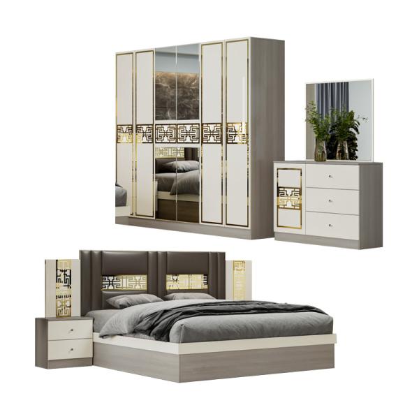 Contemporary Simple Wooden Frame King Size Bed Master Room Complete Double Home Luxury Modern Bedroom Furniture Set