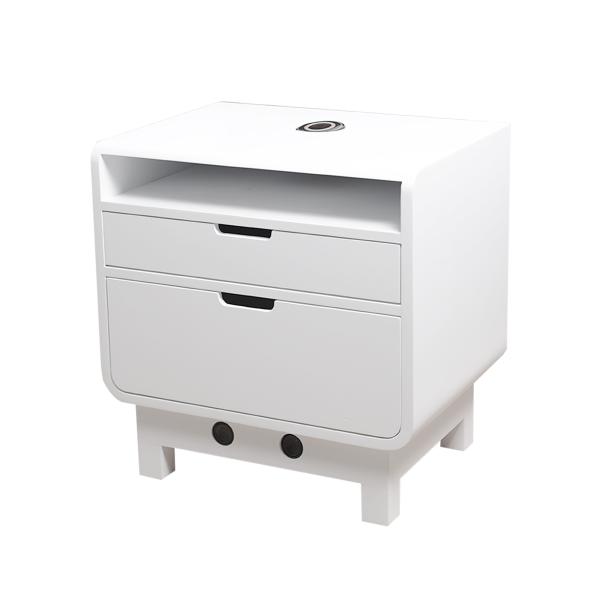 Деревянный шкаф тщеславия спальни Беспроводная подставка для зарядки Умный прикроватный столик