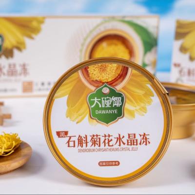 Plant Based Dendrobium Chrysanthemum Herbal Jelly 168g Ready to Eat Light Functional Snack Supports Stress Relief and Daily Balance Shelf Stable for Wellness Food Export and OEM